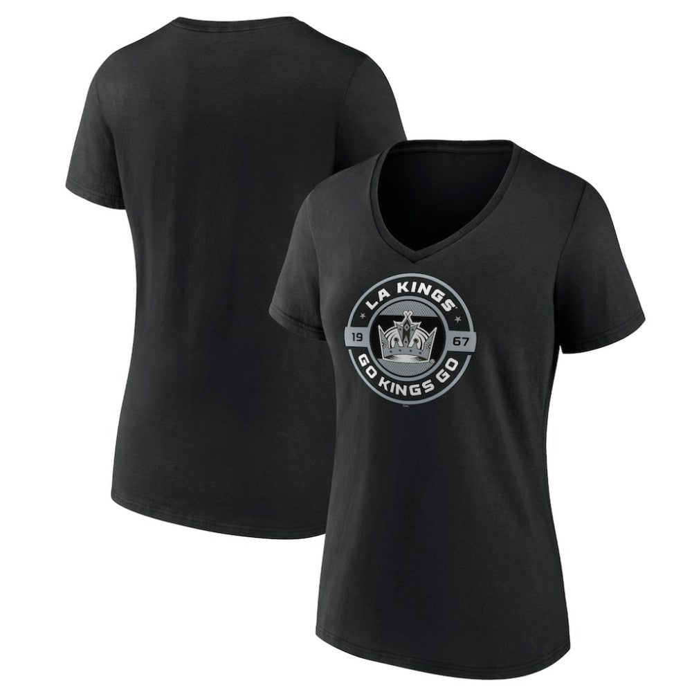 Los Angeles Kings Women's Native V-Neck T-Shirt - Black - NHL