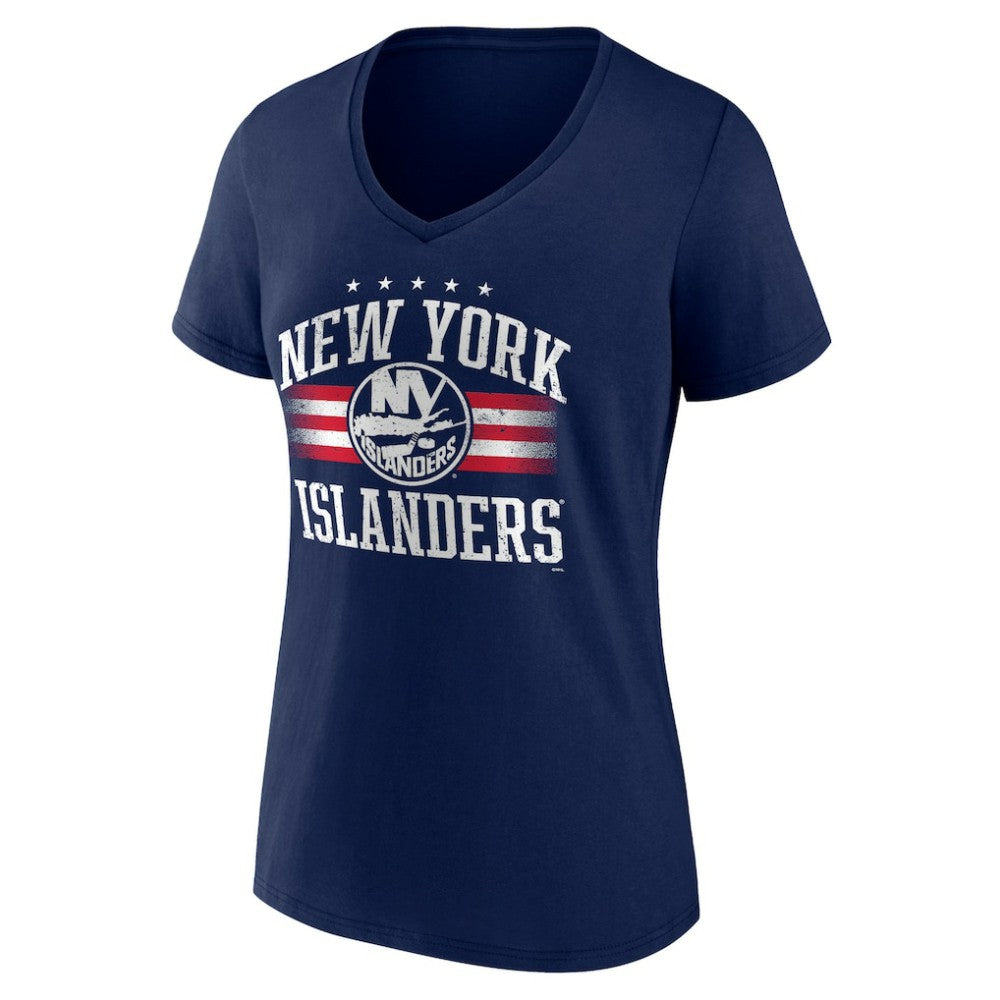 New York Islanders Women's Americana Team V-Neck T-Shirt - Navy - NHL