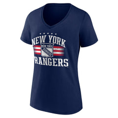 New York Rangers Women's Americana Team V-Neck T-Shirt - Navy - NHL