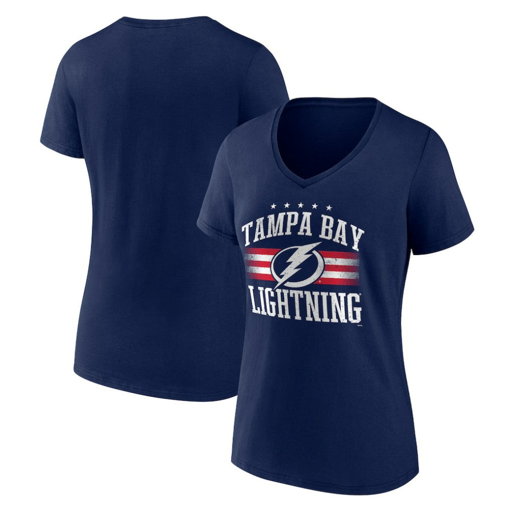 Tampa Bay Lightning Women's Americana Team V-Neck T-Shirt - Navy - NHL