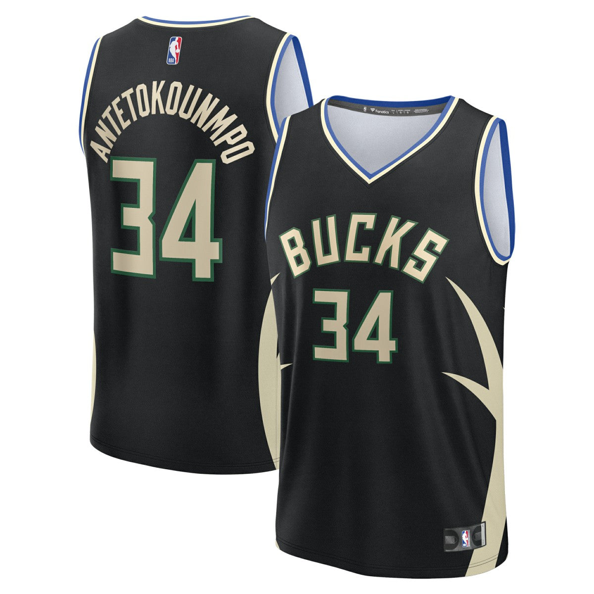Giannis Antetokounmpo Milwaukee Bucks Fast Break Replica Player Jersey Statement Edition Black - NBA