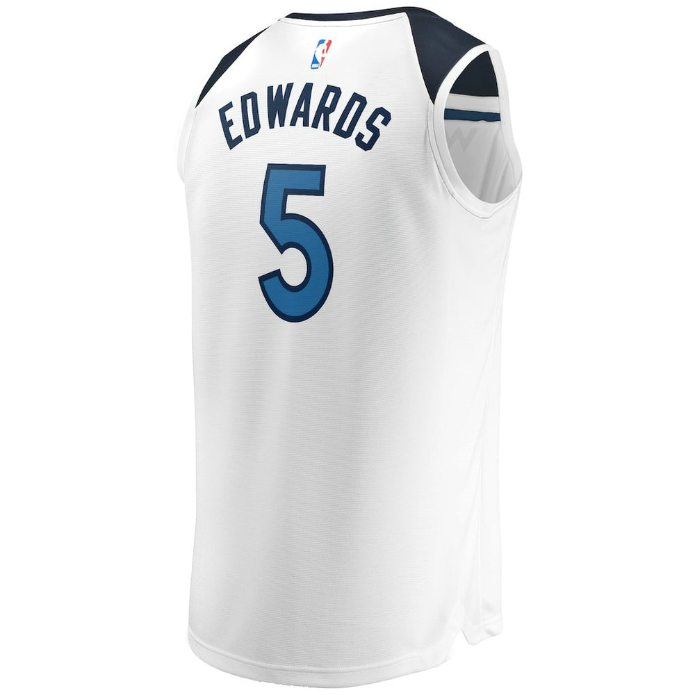 Anthony Edwards Minnesota Timberwolves Fast Break Replica Player Jersey Association Edition White - NBA