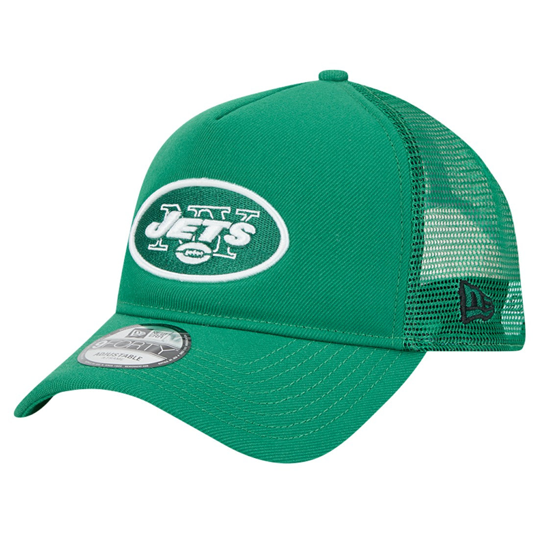 New York Jets New Era 9FORTY A-Frame Trucker Adjustable Hat Green | NFL
