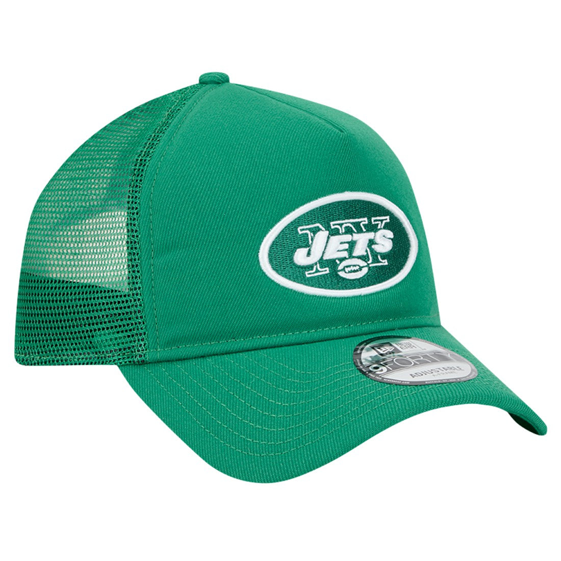 New York Jets New Era 9FORTY A-Frame Trucker Adjustable Hat Green | NFL