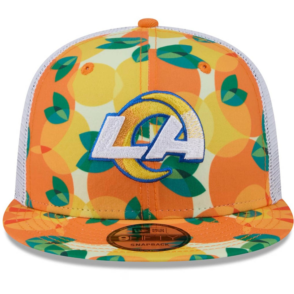 Los Angeles Rams New Era Citrus 9FIFTY Trucker Snapback Hat Orange | NFL