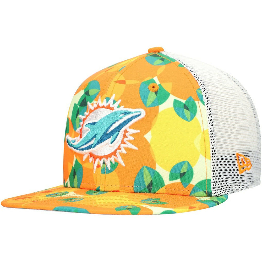Miami Dolphins New Era Citrus 9FIFTY Trucker Snapback Hat Orange | NFL