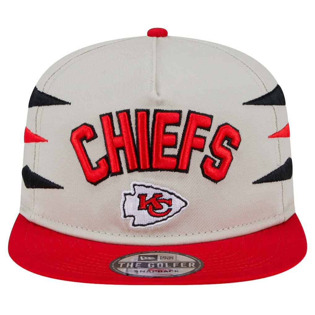 Kansas City Chiefs New Era Athletic Golfer Snapback Hat Stone/Red | NFL