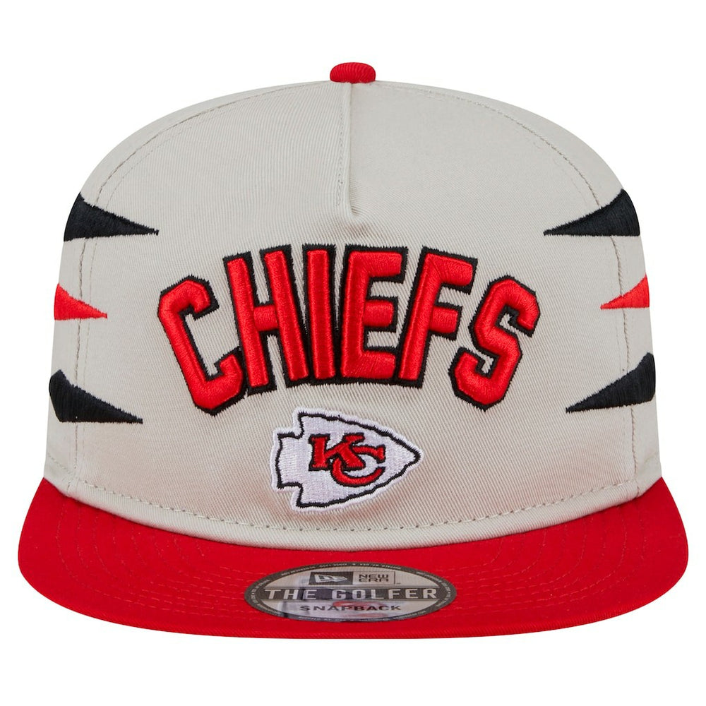 Kansas City Chiefs New Era Athletic Golfer Snapback Hat Stone/Red | NFL