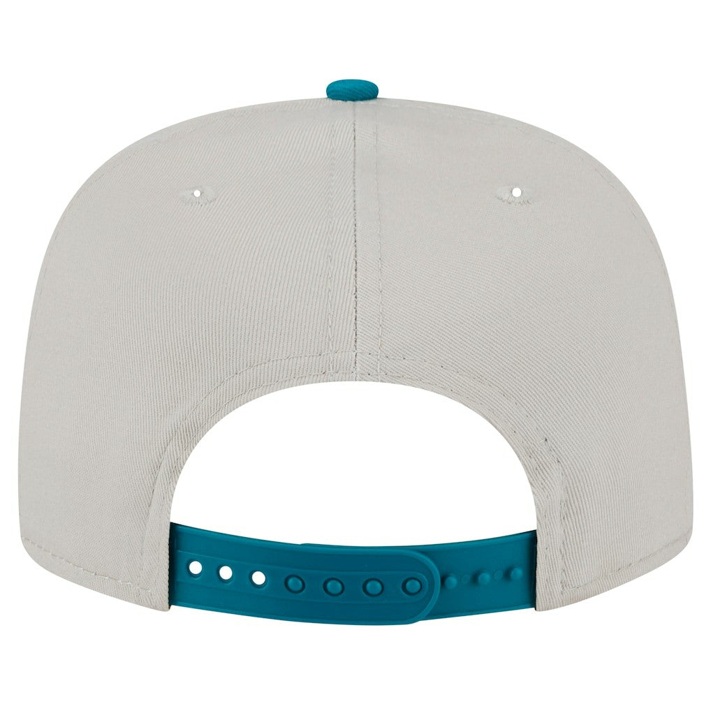 Miami Dolphins New Era Athletic Golfer Snapback Hat Stone/Aqua | NFL