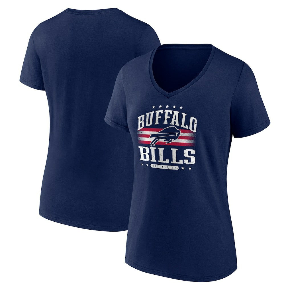 Buffalo Bills Women's Americana Team V-Neck T-Shirt Navy | NFL