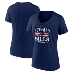 Buffalo Bills Women's Americana Team V-Neck T-Shirt Navy | NFL