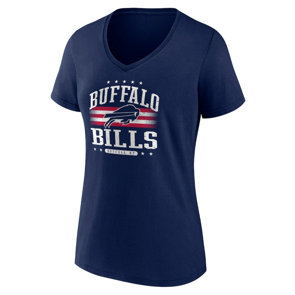 Buffalo Bills Women's Americana Team V-Neck T-Shirt Navy | NFL