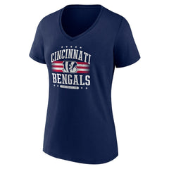 Cincinnati Bengals Women's Americana Team V-Neck T-Shirt Navy | NFL