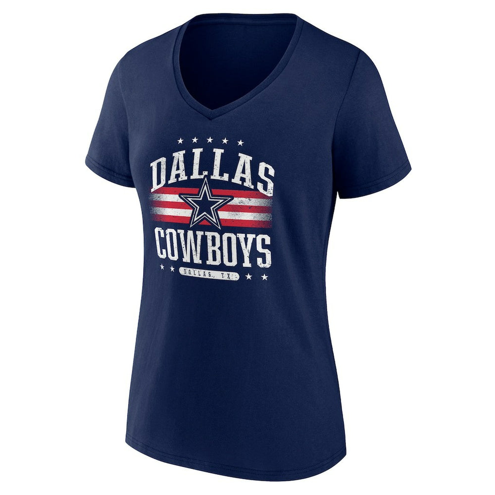 Dallas Cowboys Women's Americana Team V-Neck T-Shirt Navy | NFL
