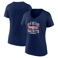 New Orleans Saints Women's Americana Team V-Neck T-Shirt Navy | NFL
