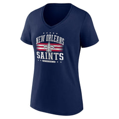 New Orleans Saints Women's Americana Team V-Neck T-Shirt Navy | NFL