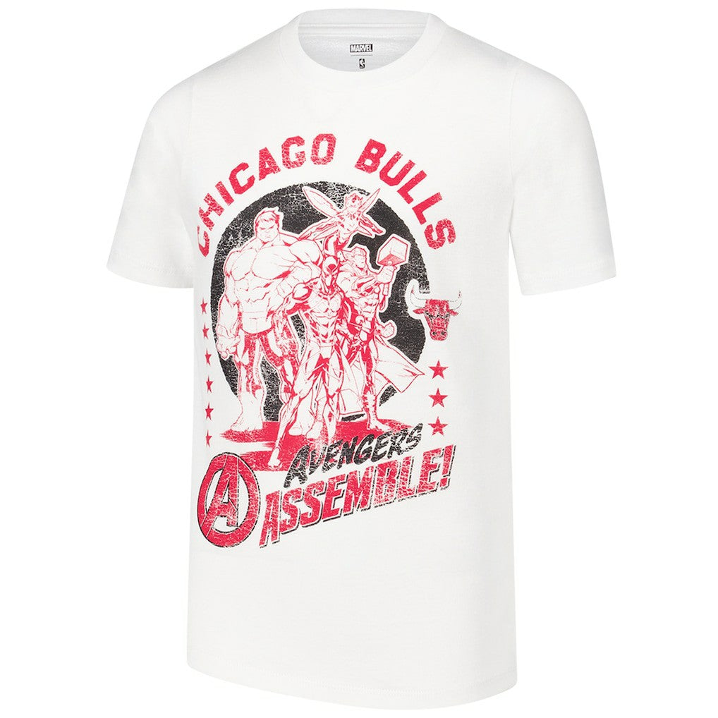 Chicago Bulls Youth NBA x Marvel Avengers Squad T-Shirt White - NBA