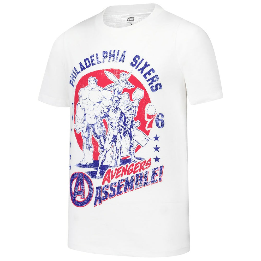 Philadelphia 76ers Youth NBA x Marvel Avengers Squad T-Shirt White - NBA
