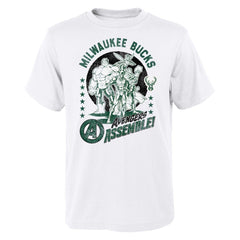Milwaukee Bucks Youth NBA x Marvel Avengers Squad T-Shirt White - NBA