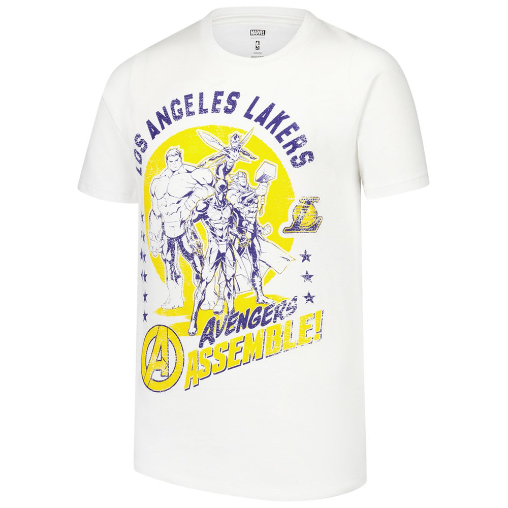 Los Angeles Lakers Youth NBA x Marvel Avengers Squad T-Shirt White - NBA