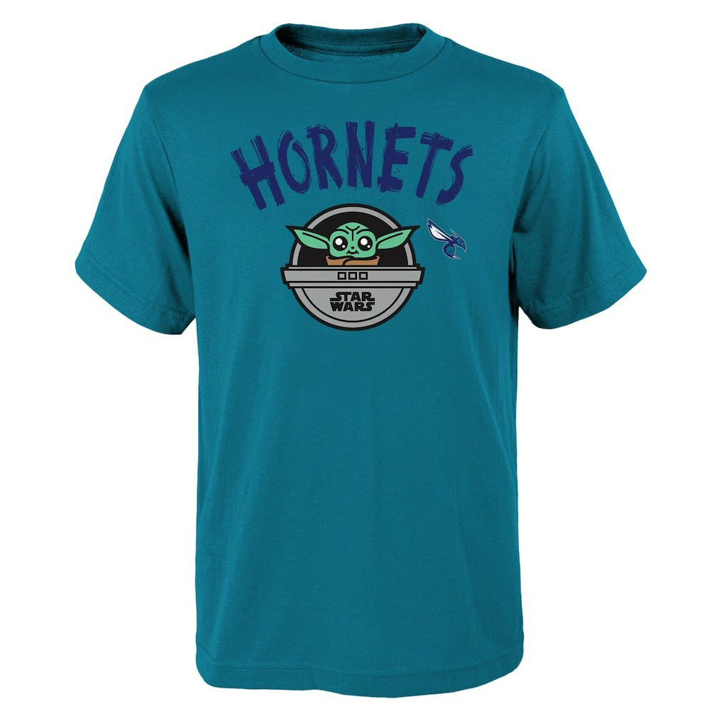 Charlotte Hornets Youth Star Wars The Child T-Shirt Teal - NBA