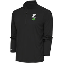 St. Louis Blues Antigua Shamrock Tribute Quarter-Zip Pullover Top - Charcoal - NHL