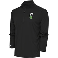 Cleveland Cavaliers Antigua Shamrock Tribute Quarter-Zip Pullover Top Charcoal - NBA