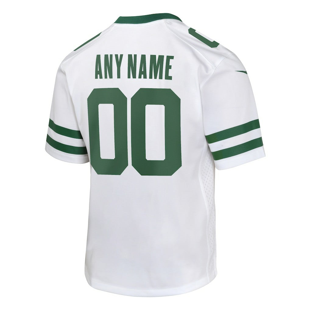 New York Jets Youth Custom Game Jersey Legacy White | Nike for Sale