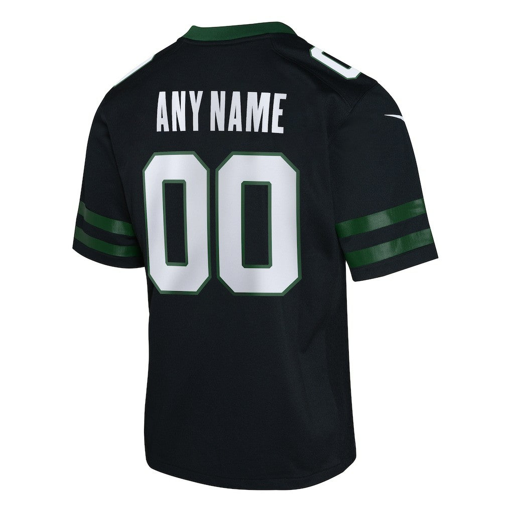 New York Jets Youth Alternate Custom Game Jersey Black | Nike for Sale