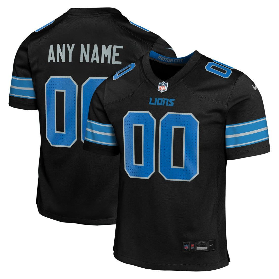 Detroit Lions Youth Alternate Custom Game Jersey Black | Nike for Sale