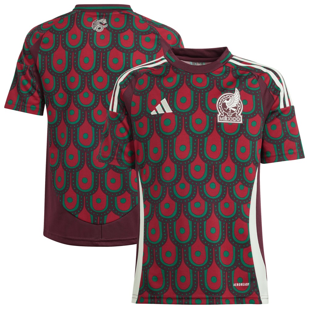 Mexico National Team Youth 2024 Home Replica Jersey Burgundy | Adidas cheap