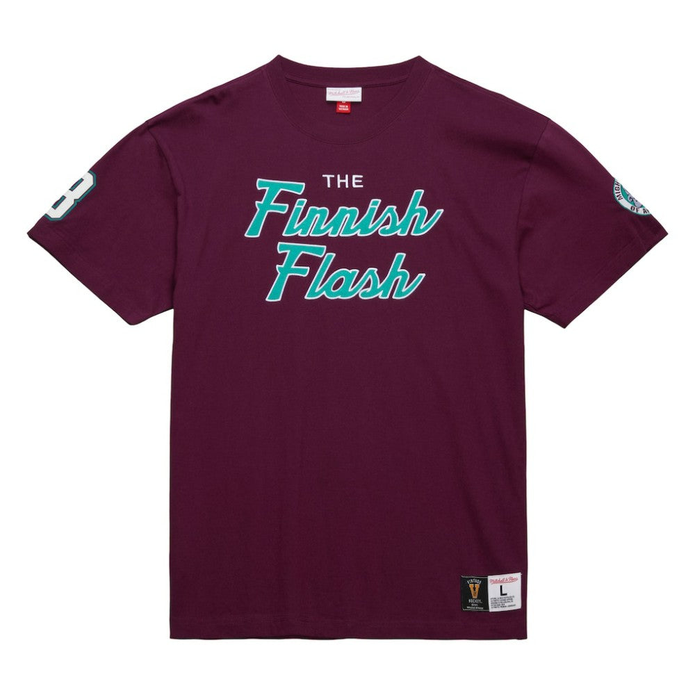 Teemu Selanne Anaheim Ducks Mitchell & Ness Premium Nickname Vintage Logo T-Shirt - Purple - NHL