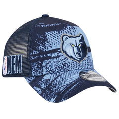 Memphis Grizzlies Tip Off A-Frame Trucker 9FORTY Adjustable Hat Navy/Light Blue - NBA