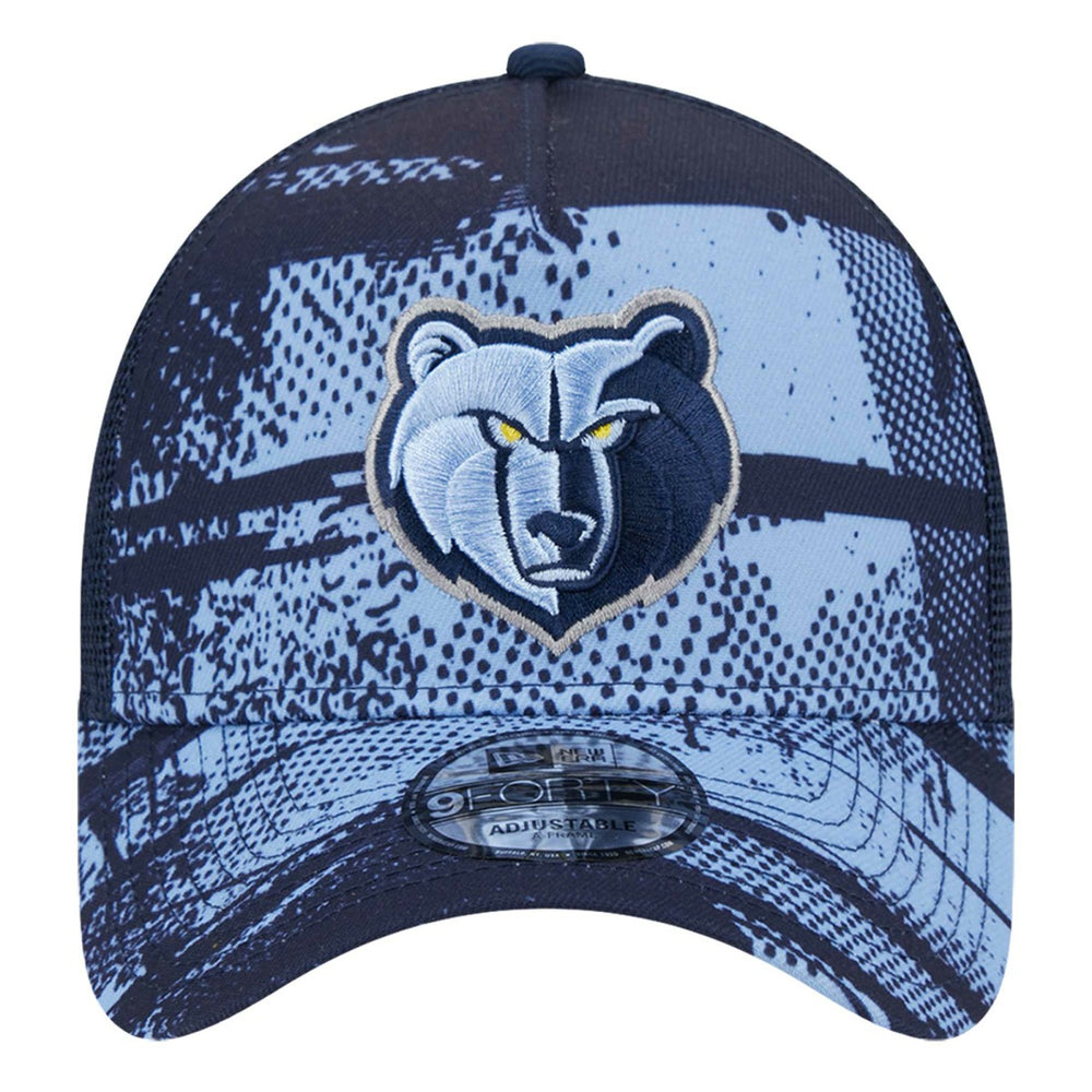 Memphis Grizzlies Tip Off A-Frame Trucker 9FORTY Adjustable Hat Navy/Light Blue - NBA