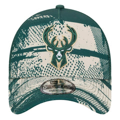 Milwaukee Bucks Tip Off A-Frame Trucker 9FORTY Adjustable Hat Hunter Green/Cream - NBA