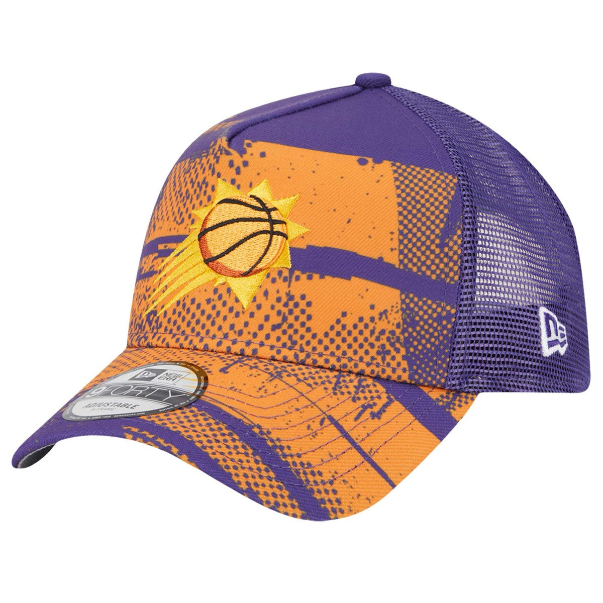 Phoenix Suns Tip Off A-Frame Trucker 9FORTY Adjustable Hat Purple/Orange - NBA