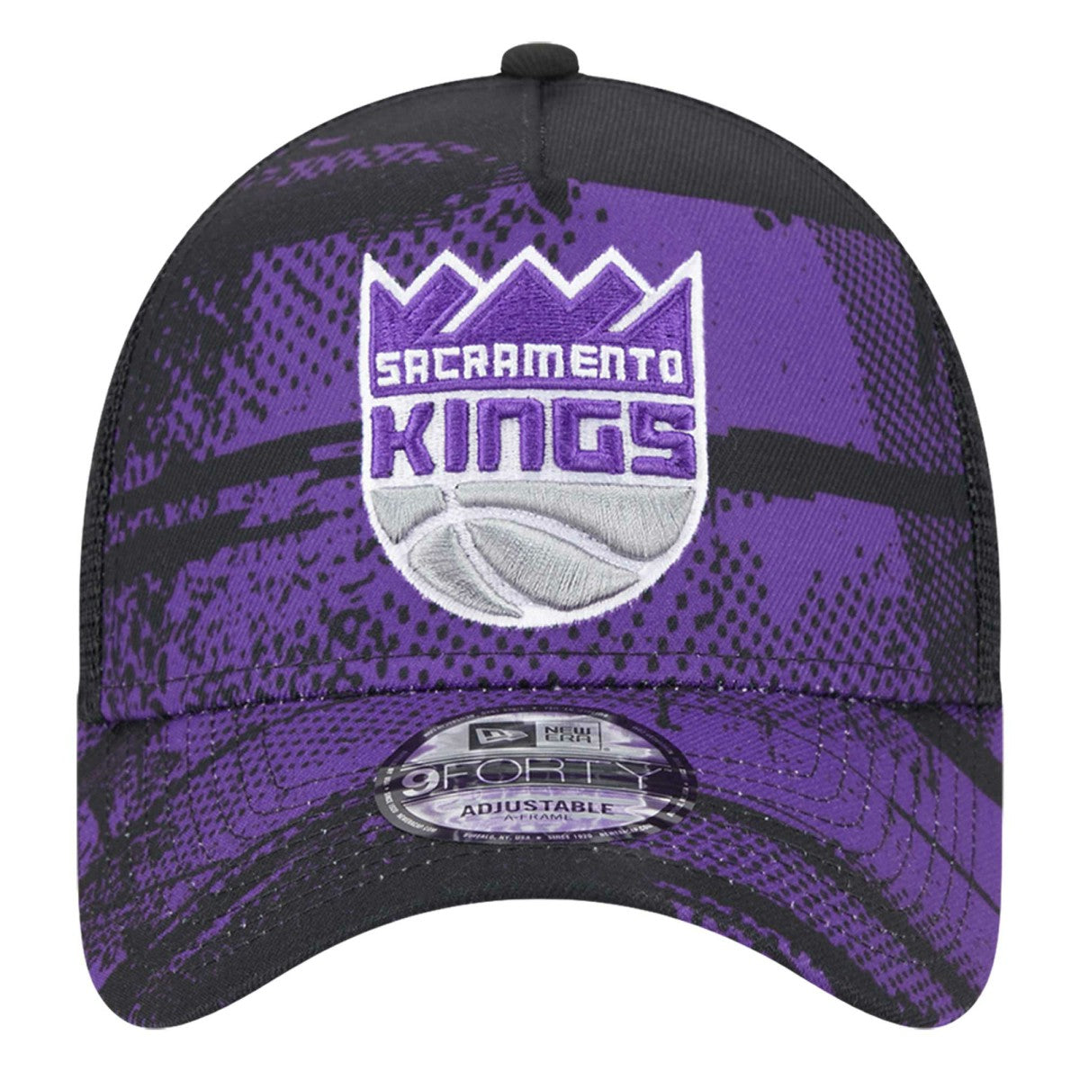 Sacramento Kings Tip Off A-Frame Trucker 9FORTY Adjustable Hat Black/Purple - NBA
