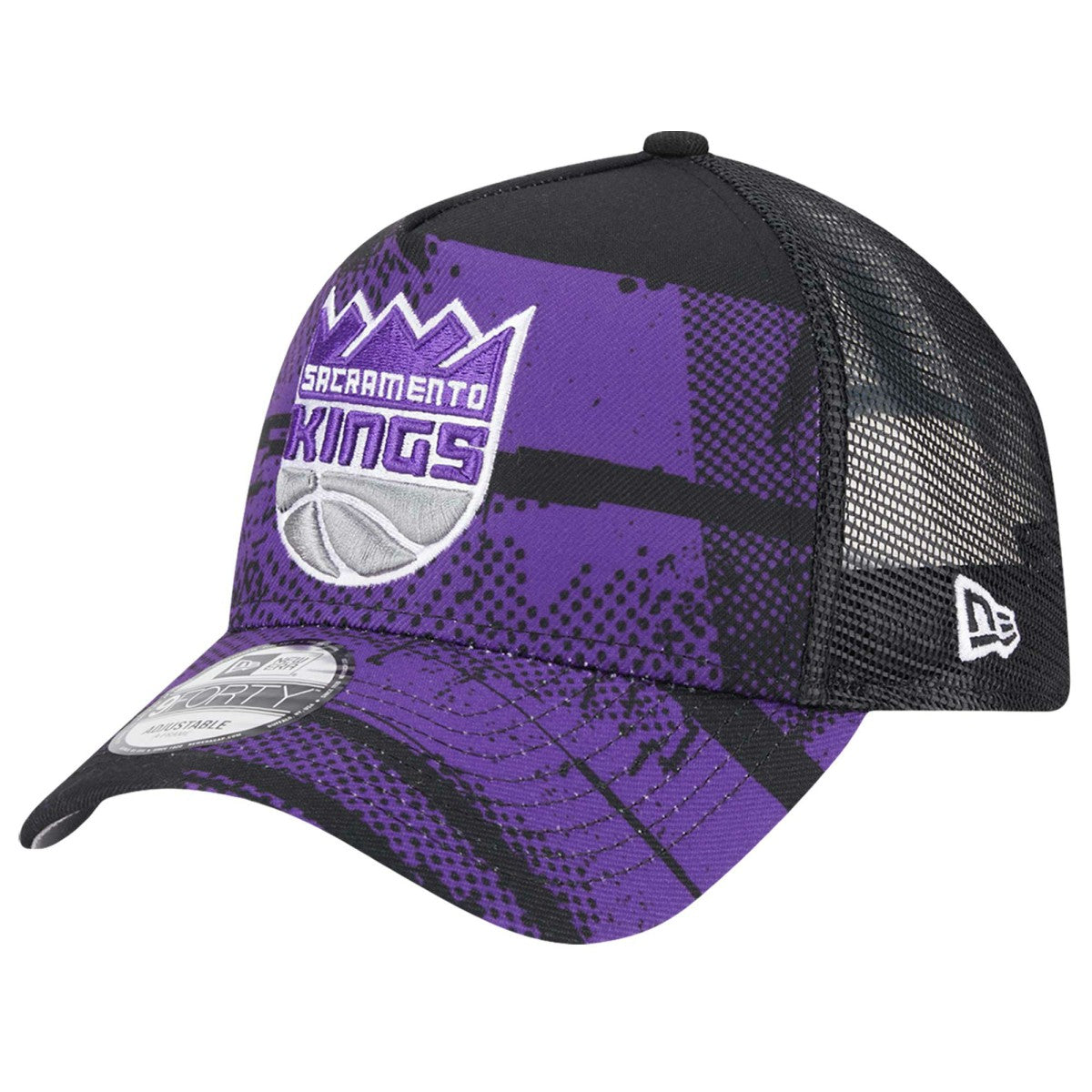 Sacramento Kings Tip Off A-Frame Trucker 9FORTY Adjustable Hat Black/Purple - NBA