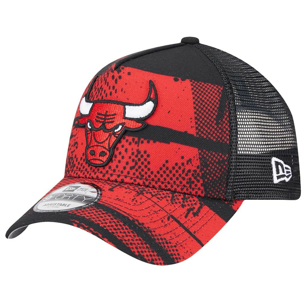 Chicago Bulls Tip Off A-Frame Trucker 9FORTY Adjustable Hat Black/Red - NBA