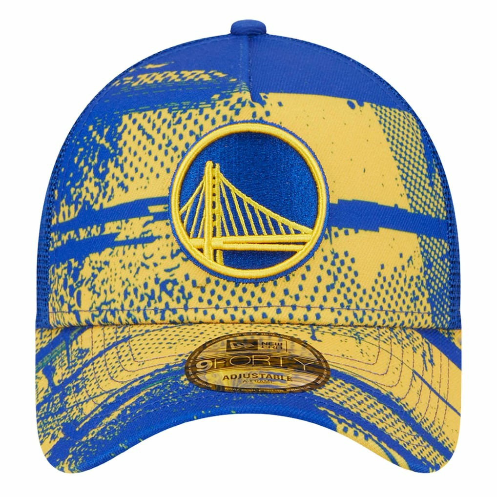 Golden State Warriors Tip Off A-Frame Trucker 9FORTY Adjustable Hat Royal/Gold - NBA