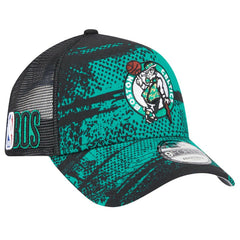 Boston Celtics Tip Off A-Frame Trucker 9FORTY Adjustable Hat Black/Kelly Green - NBA