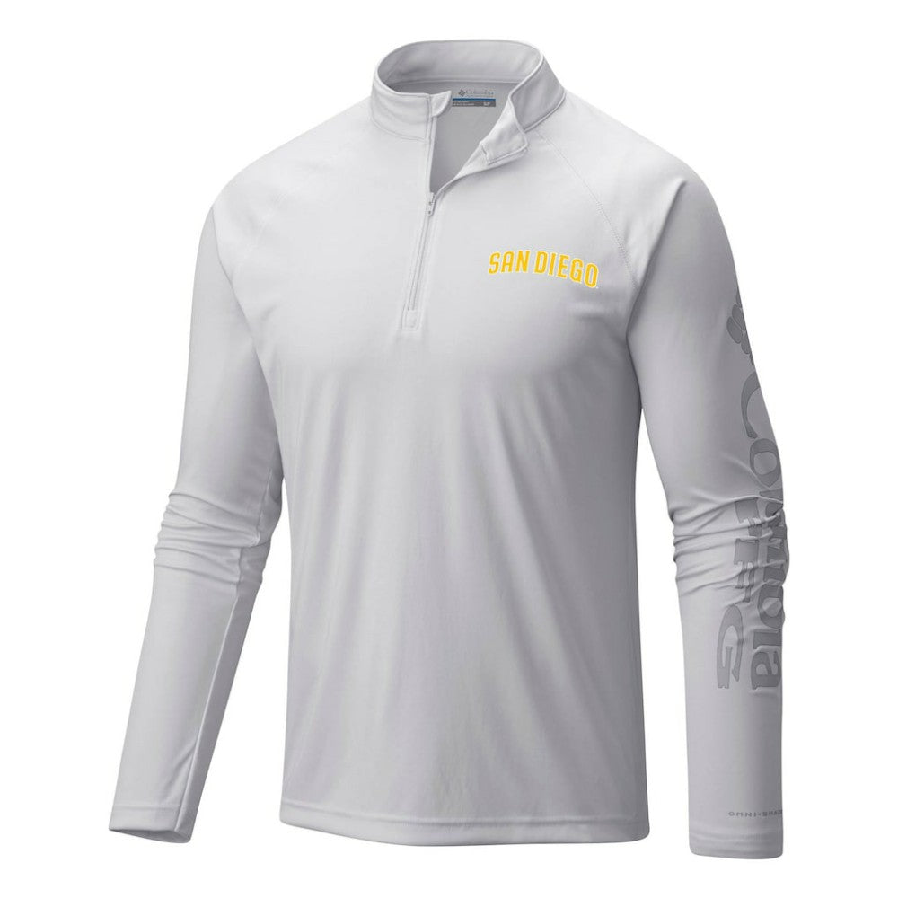 San Diego Padres Columbia Terminal Tackle Omni-Shade Raglan Quarter-Zip Pullover Top - MLB