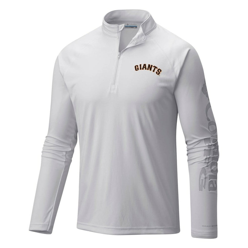 San Francisco Giants Columbia Terminal Tackle Omni-Shade Raglan Quarter-Zip Pullover Top - MLB