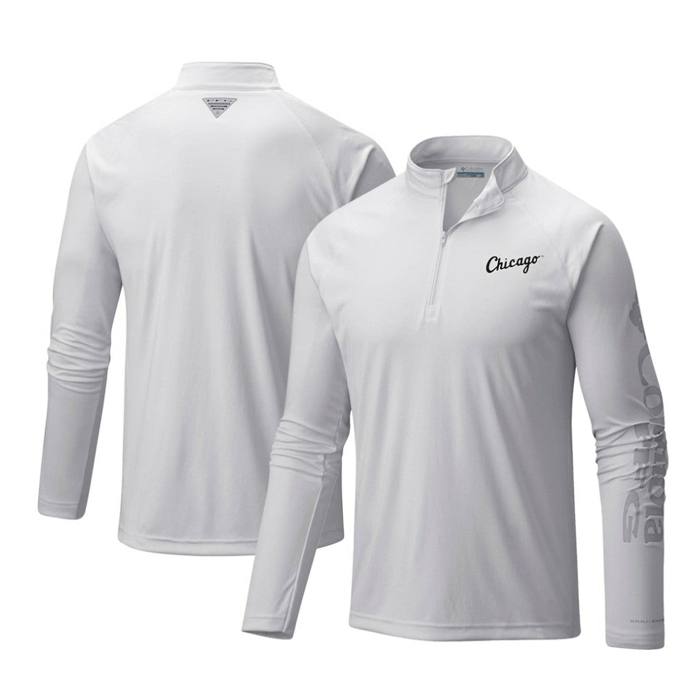Chicago White Sox Columbia Terminal Tackle Omni-Shade Raglan Quarter-Zip Pullover Top - MLB