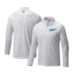 Los Angeles Dodgers Columbia Terminal Tackle Omni-Shade Raglan Quarter-Zip Pullover Top - MLB