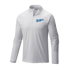 Los Angeles Dodgers Columbia Terminal Tackle Omni-Shade Raglan Quarter-Zip Pullover Top - MLB