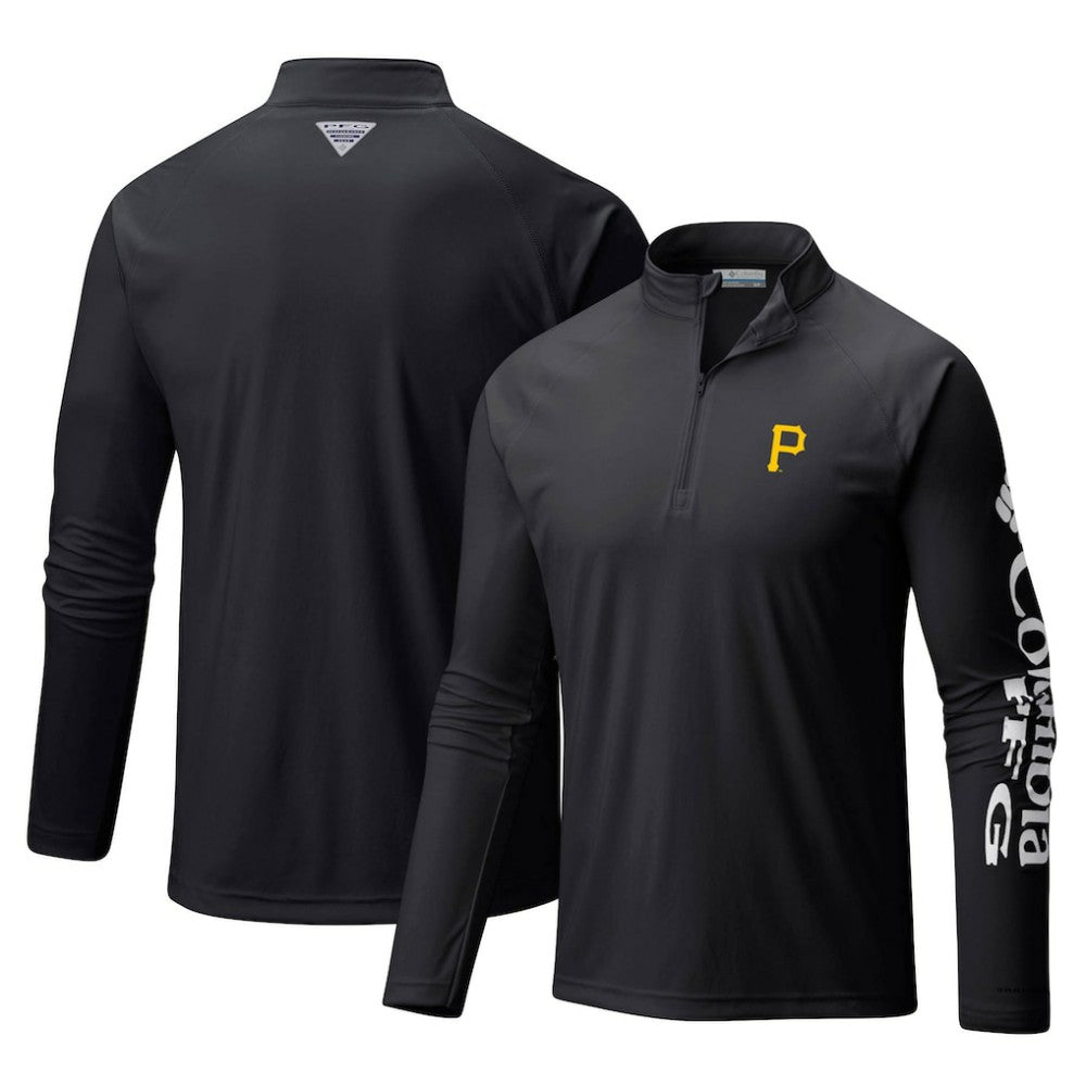 Pittsburgh Pirates Columbia Terminal Tackle Omni-Shade Raglan Quarter-Zip Pullover Top - MLB