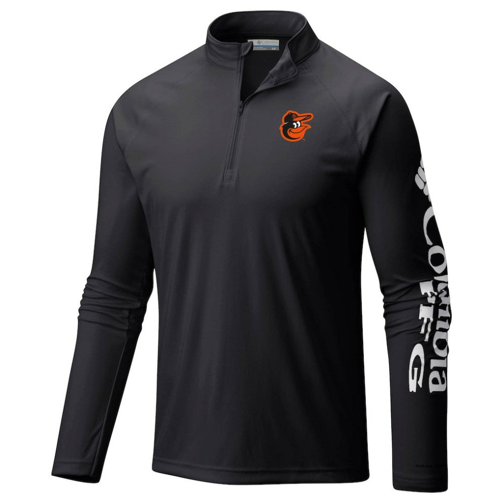 Baltimore Orioles Columbia Terminal Tackle Omni-Shade Raglan Quarter-Zip Pullover Top - MLB