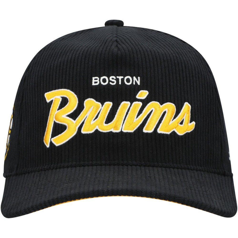 Boston Bruins '47 Crosstown Corduroy Hitch Adjustable Hat - Black - NHL