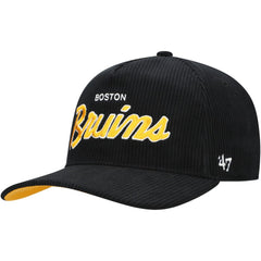 Boston Bruins '47 Crosstown Corduroy Hitch Adjustable Hat - Black - NHL